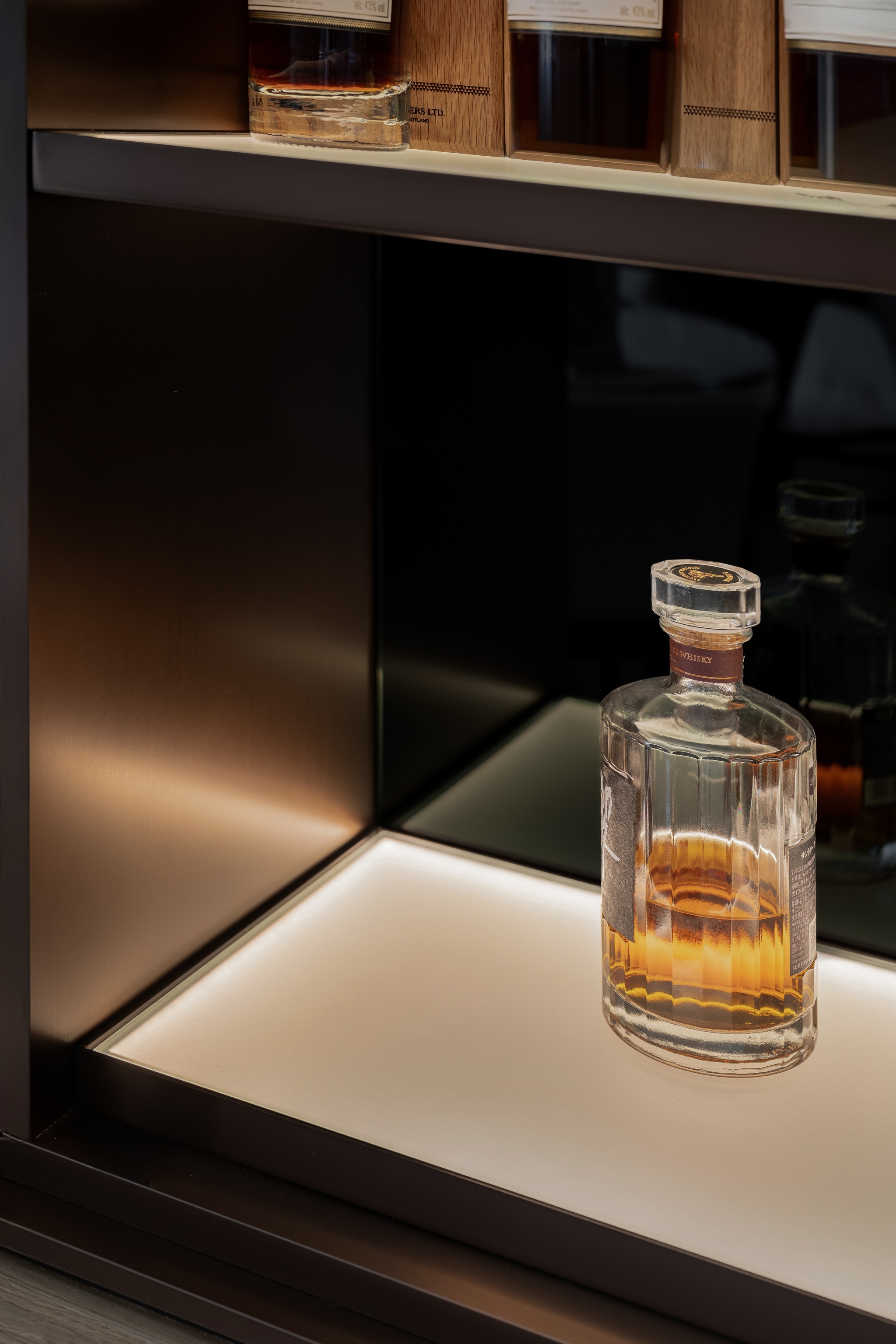 Bespoke shelf, minimal whiskey cabinet interior design, Setiajaya, Kuala Lumpur