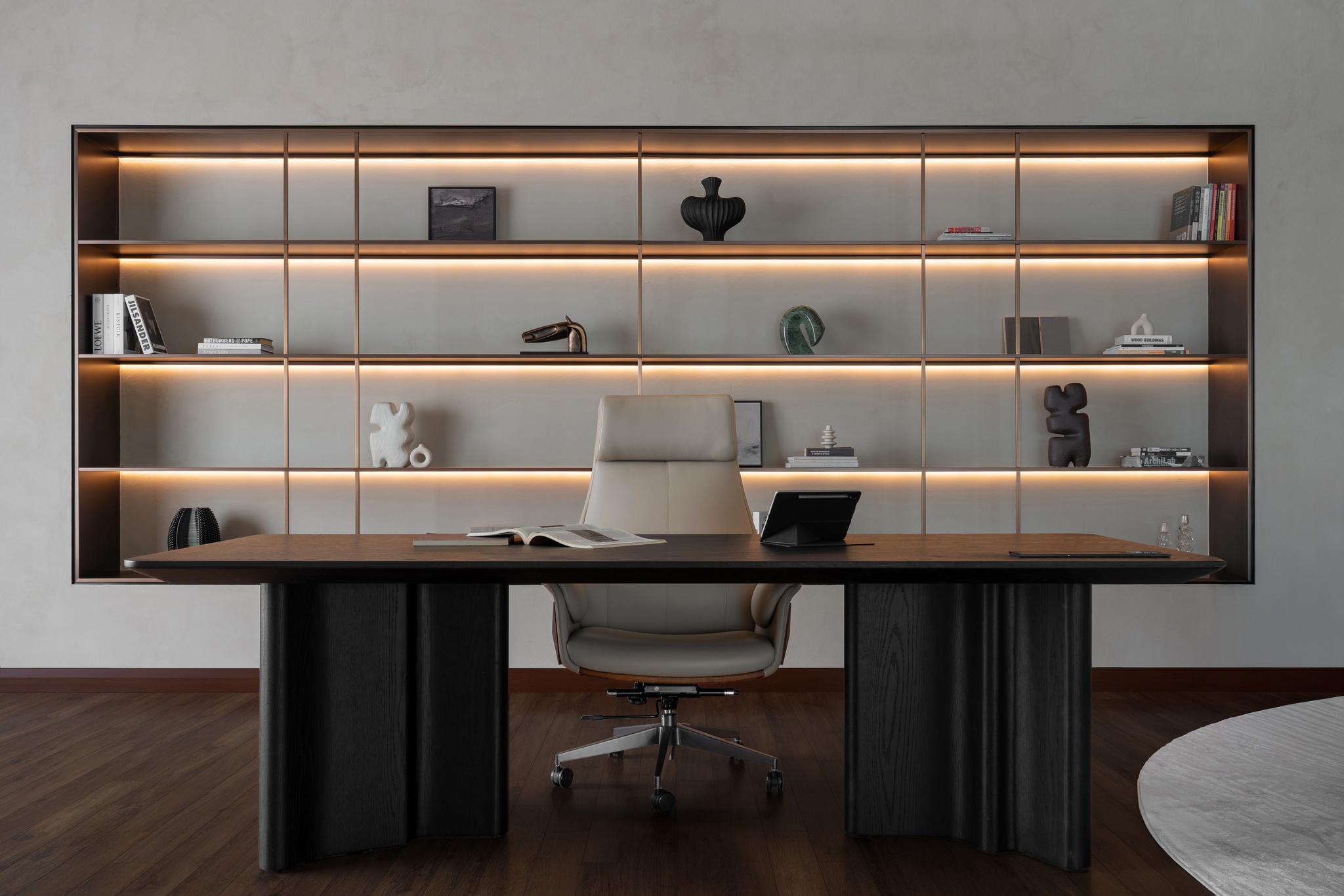 Luxury modern minimal home office interior design, Setiajaya, Kuala Lumpur